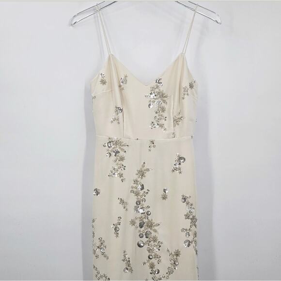 Self-Portrait White‎ Embellished V-neck Maxi Dress UK 6 (US2) - Picture 7 of 16